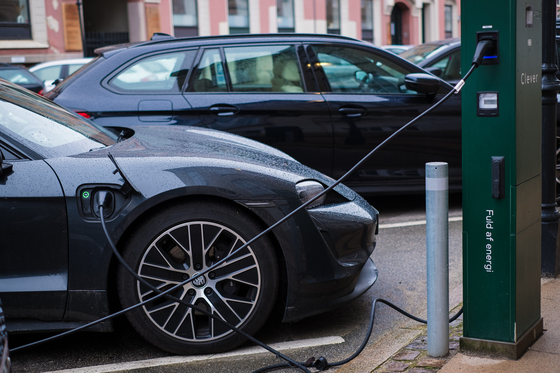 Modern charging station for electric cars.